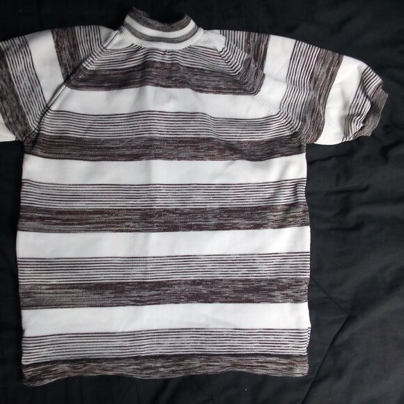 Vintage 70s Striped Polyester Short Sleeve Shirt - Picture 4 of 5